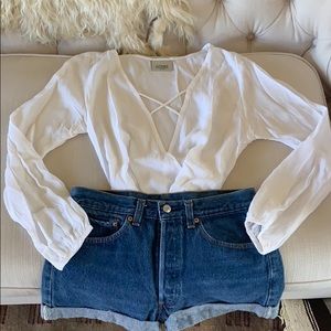 Lucy Love Long Sleeve White Tunic Top